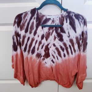 Young Fabulous & Broke Brown Orange  Crop Blouse